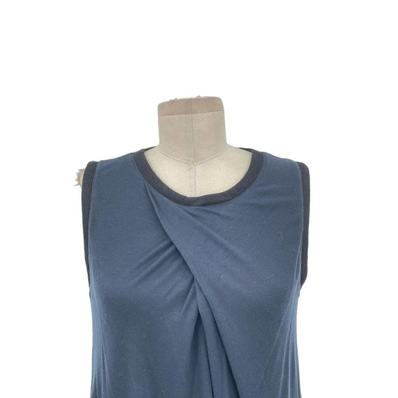 Helmut Lang Celeste Drape Front Shell Tank Top Blue / Black Size Small - Picture 5 of 9